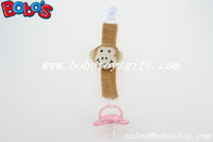 5.5" Plush Baby Pacifier Clip Brown Monkey Pacifier Holder Clip