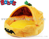 Specially Design Plush Stuffed Pumpkin With Bats Pet Bed As Hallowmas Gift for dog cat