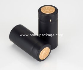 black color pvc heat shrink capsule for wine with tearing line silver wholesale grape wine capsule