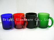 solid color glass beer mug with handle