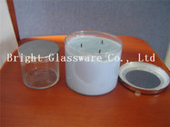 cheap glass candle jar with metal lid