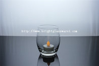 Round shape clear glass candle holder