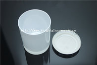 white glass candle holder, color glass cup