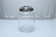 glass candle jar with metal lid