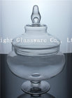 handmade blown glass storage jar with lid, sugar jar