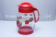 custom logo glass water bottle, glass tea pot with handle wholesale