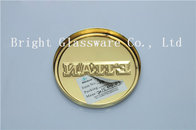 electroplating gold metal lids with emboss logo for candle holder