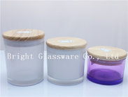 BGC022 glass candle holder with wooden lid for Home decor
