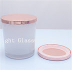 perfect white glass candle holder with rose gold lid