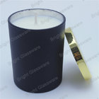 black candle container, candle cup with gold lid in home decor