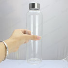 Customized High quality borosilicate glass water bottle with lid
