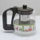 2016 high quality heat resistant glass teapot with stainless steel filter and plastic handle