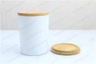 Glass Gold Candle Jar with Bamboo Lid, Bamboo Lid Jar for decor