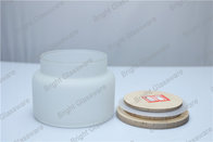 frosted glass jar with wooden lid for wholesale