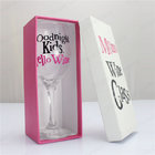 Clear blown wine goblet glass with custom printing for party