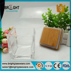 fancy square jar with lid, glass jar with bamboo lid and silicone ring