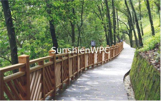 Low cost Sunshien WPC plank road for outdoor park mountain with good quality to Europe
