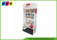 POP Retail Cardboard Floor Displays , Peg Board Side Wing Display For Kitchenware HD019