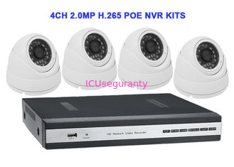 China 4CH 2.0MP H.265 POE NVR KITS With Dome IP IR Camera supplier