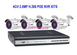 China 4CH 2.0MP H.265 POE NVR KITS With Waterproof Bullet  IP IR Camera supplier