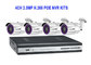 4CH 2.0MP H.265 POE NVR KITS With Waterproof Bullet  IP IR Camera supplier