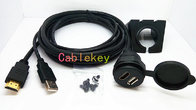 2m Car Dashboard Flush Mount USB and HDMI Extension Car Radio cable