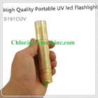 3W High Power Golden Color CREE 365NM Ultraviolet Pocket Led Flashlight with 18650 Battery