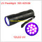 Black Color Aluminum Alloy AAA Dry Battery 395NM 12 UV LED Flashlight for Cash Detector supplier