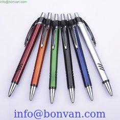 China promo logo brand giveaway plastic pen, metallic color ballpoint pen,high grade ball pen supplier
