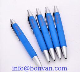 China Sheraton hotel style click rubber ball pen, rubber touch plastic ballpoint pen supplier