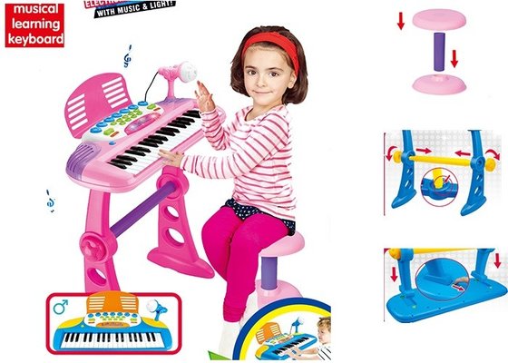 China Plastic Kids Musical Instrument Toys With Chair , Children's Keyboard Piano supplier