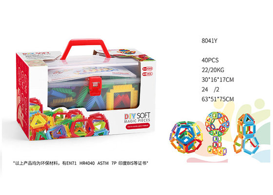 China DIY Soft Plastic Stick Pipe Building Blocks Educational Toys 360 Pcs In Box Age 3 Kids supplier