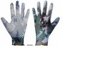 13G flower polyester glove with PU coated