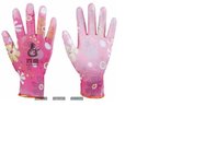 13G flower polyester glove with PU ,safety gloves,protective work glove,glove,gloves,protected glove,coated glove,dipped