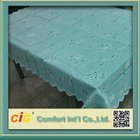 White / Blue Printing Suqare Non-Slip Plastic Table Cloths / Dining Table Cloth for Household