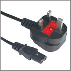 UK IEC320 C7 power supply cord, BS/ASTA approved power cord with fused plug