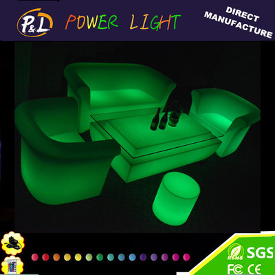 Lounge Furniture Plastic LED Illuminated Sofa Sets