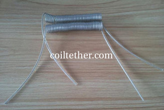 China Semi-transparent clear spiral coil wire leash retractable tethers supplier