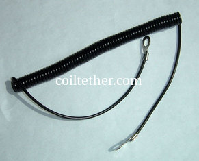 China 20cm length black 2.5mm coil dia hot selling safe spring flexible coil lanyard cable supplier
