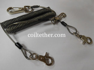 China Hot selling China factory direct top quality wire tool coil lanyard tether w/2thumb snaps supplier