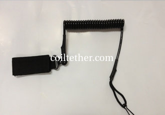 China Military tactical coil pistol lanyard dummy cord elastic lanyard secure hand gun dropping supplier