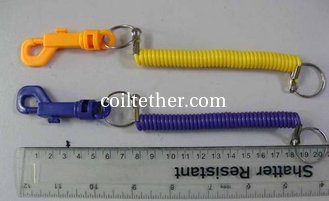 China Purple Yellow Expandable Key Coil Holders with Belt Clip Casino-Jogger Coils supplier