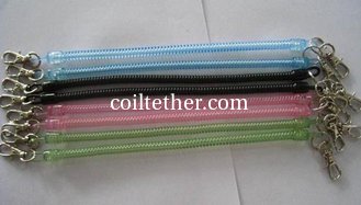 China Slim and Long Transparent Colors Sprial Key Chains Badge Chain Tethers supplier