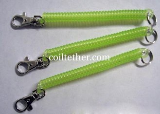 China Light Translucent Green 10cm Long Trigger Spring String Key Chains supplier