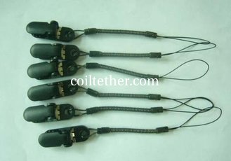 China High Quality Tooth Black Plastic Clip and Slim Short Black Spring String Cord Tether Combo supplier