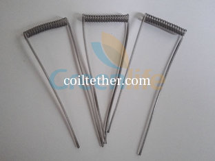 China 2.0*6*40mm Smart Short Plastic Transparent Spiral Spring Coil Tether Part w/Straight Line on Ends supplier