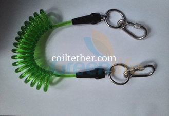 China Strong Cable Wire Transparent Green Extendable Safety Spring Tool's Leash supplier