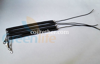 China Solid Black Custom Size 1.5*7*125mm Spiral Spring Coil Tool Chain w/Metal Eyelet on One End supplier