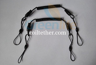 China New Arrival Protection Smart Coil Leash w/Elastic Loop on Two Ends Black Color 2.0x7x55mm supplier