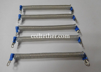 China 120MM Clear Spiral Coiled Urethane Tether w/Screw Terminal Connectors supplier